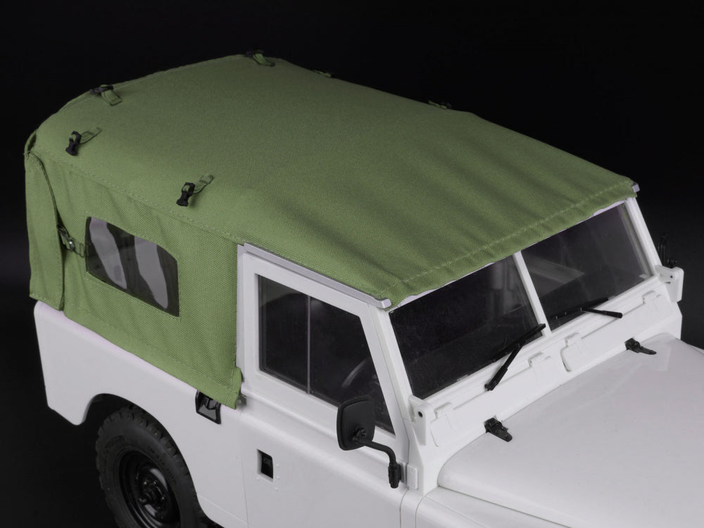Boom Racing KUDU™ Full Canvas Soft Top & Hoop Set with Side Windows (Green) for Series Land Rover 88 for BRX02 88