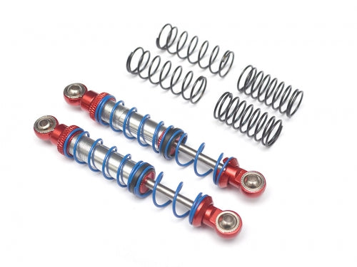 Aluminum Double Spring Shocks 80mm (2) for Crawlers Red