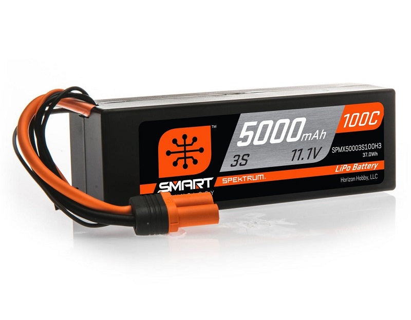 Spektrum Smart 5000mAh 3S 11.1V 100C Smart LiPo Hardcase; IC3