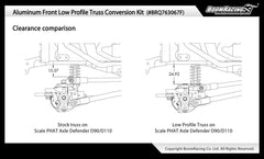Boom Racing Aluminum Front Low Profile Truss Conversion Kit for Scale PHAT Axle Defender D90/D110 for Boom Racing D90/D110 Chassis