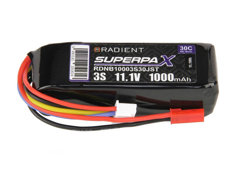 Radient LiPo 3S 1000mAh 11.1V 20C JST Connector