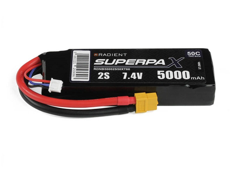 Radient LiPo 2S 5000mAh 7.4V 50C XT60