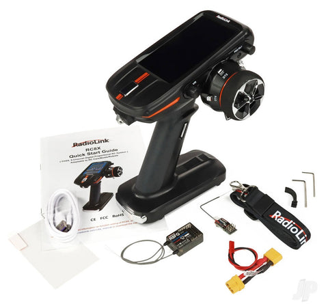 Radiolink RC8X 2.4GHz 8-Channel Tx with LCD Touch Screen 1x R8FG (gyro Rx) 1x R4FGM (gyro Rx)