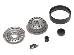 Boom Racing 1.9" Narrow 16-Hole 6-Lug Classic Steelie Reversible Beadlock Wheel w/ XT504-6LUG Hub Rear (2) Gun Metal