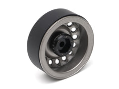 Boom Racing 1.9" Narrow 16-Hole 6-Lug Classic Steelie Reversible Beadlock Wheel w/ XT504-6LUG Hub Rear (2) Gun Metal