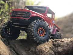 Boom Racing AGGRESSOR™ 1.9" GEKKO™ RED 4.75"x1.75" 120x44.5mm RC Crawler Tire + Rock Monster™ Green Foam Insert (2)