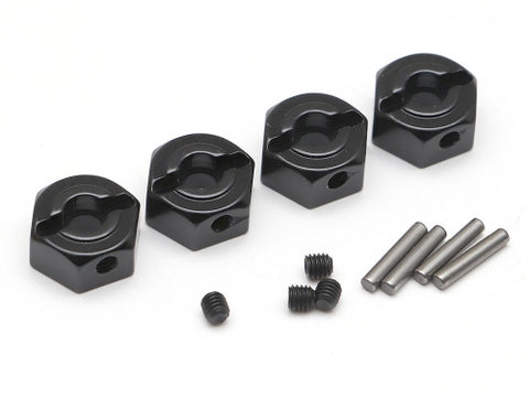 Boom Racing 12mm Aluminum Wheel Hex Adapters (5mm Wide) w/ Steel Pins & Set Screws (2)