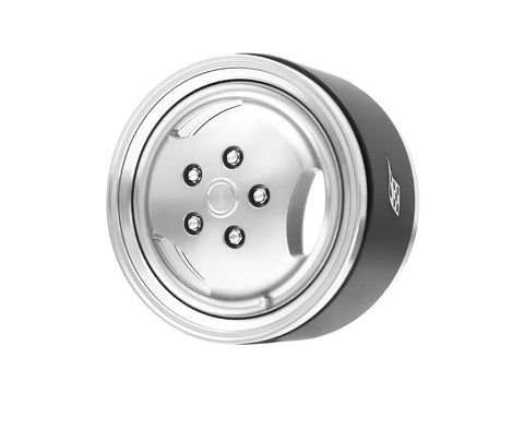Boom Racing ProBuild™ 1.9" RRC 3-Spoke Classic Adjustable Offset Aluminum Beadlock Wheels (2) Flat Silver/Flat Silver