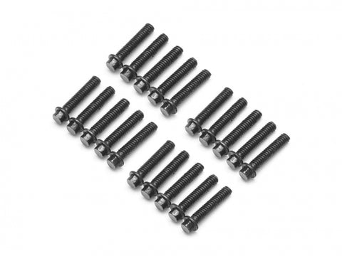 Boom Racing ProBuild™ M2x9mm Scale Hex Bolt 12.9 Grade Wheel Screw (20) Black