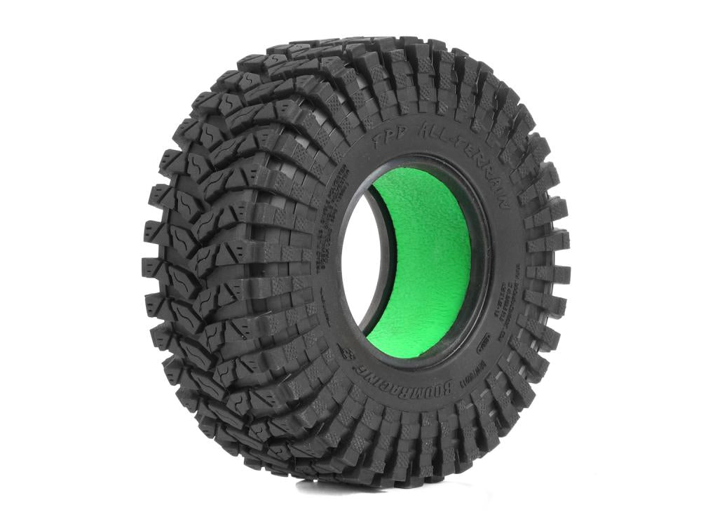 Boom Racing TPD™ 1.9" GEKKO™ BLACK 4.25"x1.65"/ 108x41.9mm RC Crawler Tire + Rock Monster™ Green Foam Insert (2)