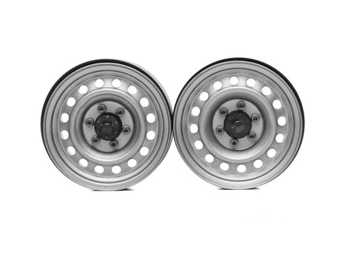 Boom Racing 1.9" Narrow 16-Hole 6-Lug Classic Steelie Reversible Beadlock Wheel w/ XT504-6LUG Hub Front (2) Gun Metal