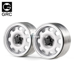 GRC 1.9 Metal Beadlock Wheel G10 (2) White