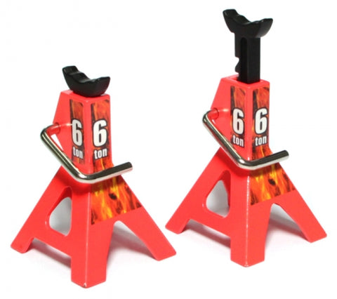 Team Raffee Co. Aluminum 6 TON Scale Jack Stands (Fluorescent Orange)