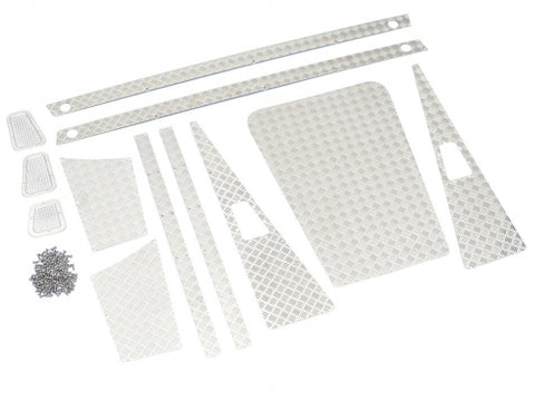 Stainless Steel Diamond Plate Accessory Pack for Defender Pickup Truck D90/D110 Silver