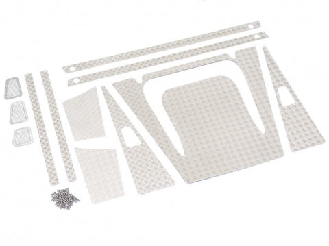 Stainless Steel Diamond Plate Accessories Pack for Defender Wagon D90/D110 Silver