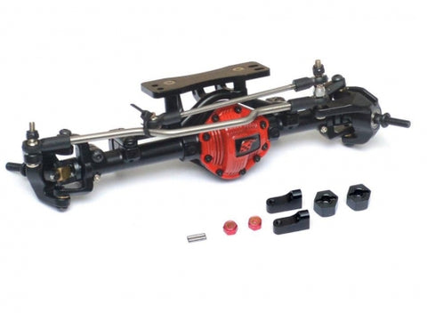 Complete Assembled Scale PHAT Front Axle Version 2 for D90/D110 Red