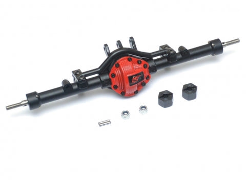 Complete Assembled Scale PHAT Rear Axle Version 2 for D90/D110 Red