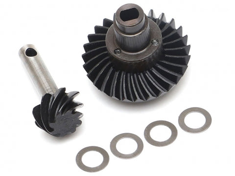 Heavy Duty Bevel Helical Keyed Overdrive Gear 27/8T + Locker Set for AR44 Axle for Axial SCX10 II