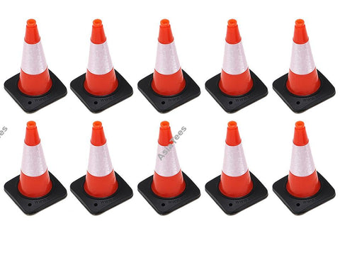 Rubber Traffic Cone w/ Reflective Decal (10) for Trail Marker Orange