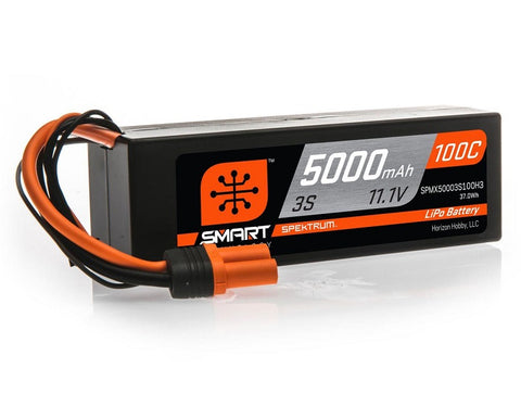 Spektrum Smart 5000mAh 3S 11.1V 100C Smart LiPo Hardcase; IC3