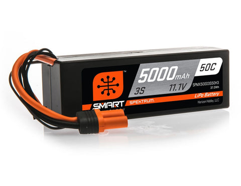 Spektrum Smart 5000mAh 3S 11.1V 50C LiPo Hardcase; IC3