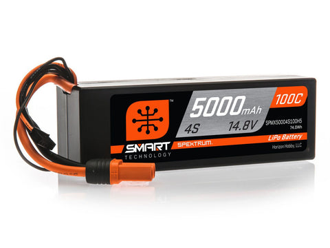 Spektrum Smart 5000mAh 4S 14.8V 100C LiPo Hardcase; IC5