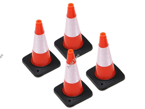 Rubber Traffic Cone w/ Reflective Decal Trail Marker / Track Accessory (4) Orange.