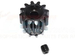 Steel 12T Pinion Gear - 2Pcs Set Black for Traxxas TRX-4