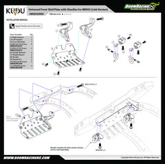 Boom Racing KUDU™ Front Skidplate with D-Ring Shackles for BRX02 Link Version for BRX02