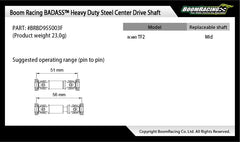 BADASS™ Heavy Duty Steel Center Drive Shaft 51-56mm (Pin to Pin) 1Pc [Recon G6 Certified]