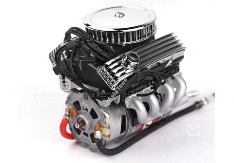 1/10 Vintage V8 Scale Engine w/ Radiator Motor Cooling Fan Air Filter