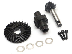 Heavy Duty Bevel Helical Keyed Overdrive Gear 27/8T + Locker Set for AR44 Axle for Axial SCX10 II