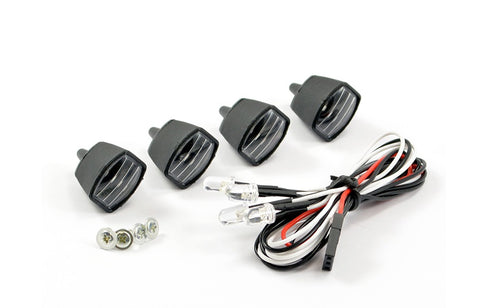 Fastrax Light Set W/LED,Lenses Wire Connector 4PC - Rectangle