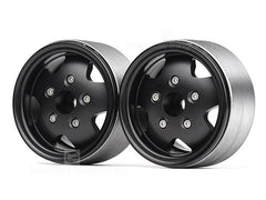 1.9 Alloy Beadlock Wheels for TRX4 Defender & TRC Rover SUV First Gen Black (Pair)