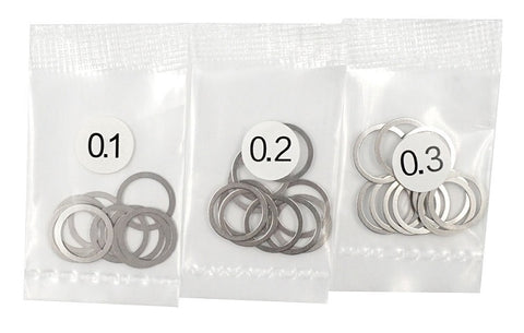 8x10mm Stainless Steel Spacer Set 0.1 0.2 0.3mm